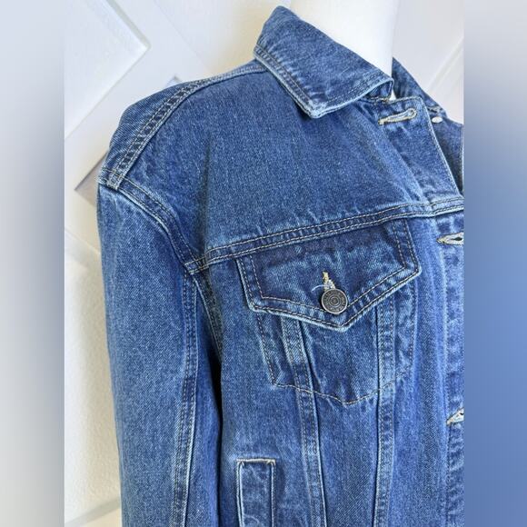 Walter Baker Shawna Dark Denim Jean Jacket Oversized Size XS - Picture 5 of 12